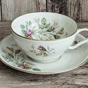 Vintage Thomas Rosenthal Germany Pink Rose 07470 Fine Porcelain Teacup & Saucer