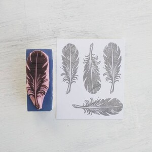 Feather Rubber Stamp Boho Stamp Nature Stamp Bird - Etsy