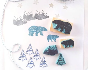 Bear rubber stamps.