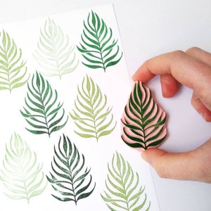 Tropical leaf rubber stamp, palm leaf print, plant lover gift, plant decor image 7