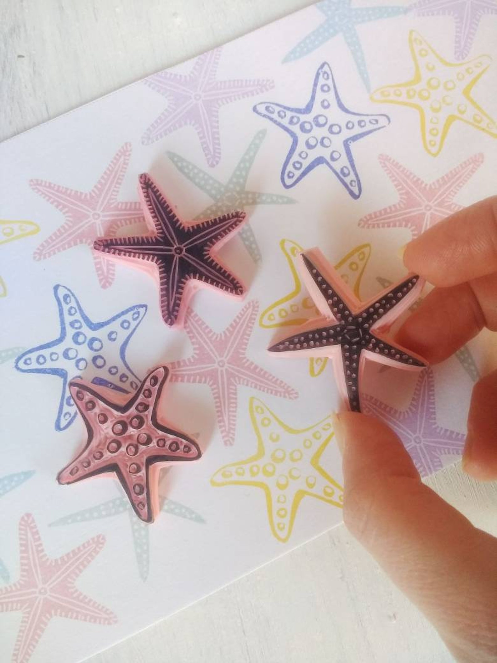 Starfish rubber stamp sea star stamp beach weddingbeach Etsy