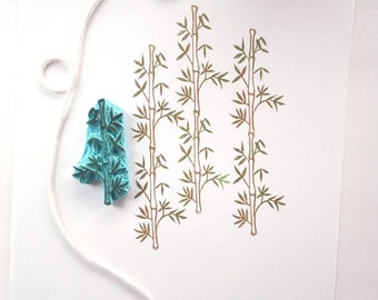 Bamboo plant rubber stamp. Plant rubber stamp.