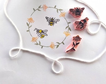 Bee rubber stamps.