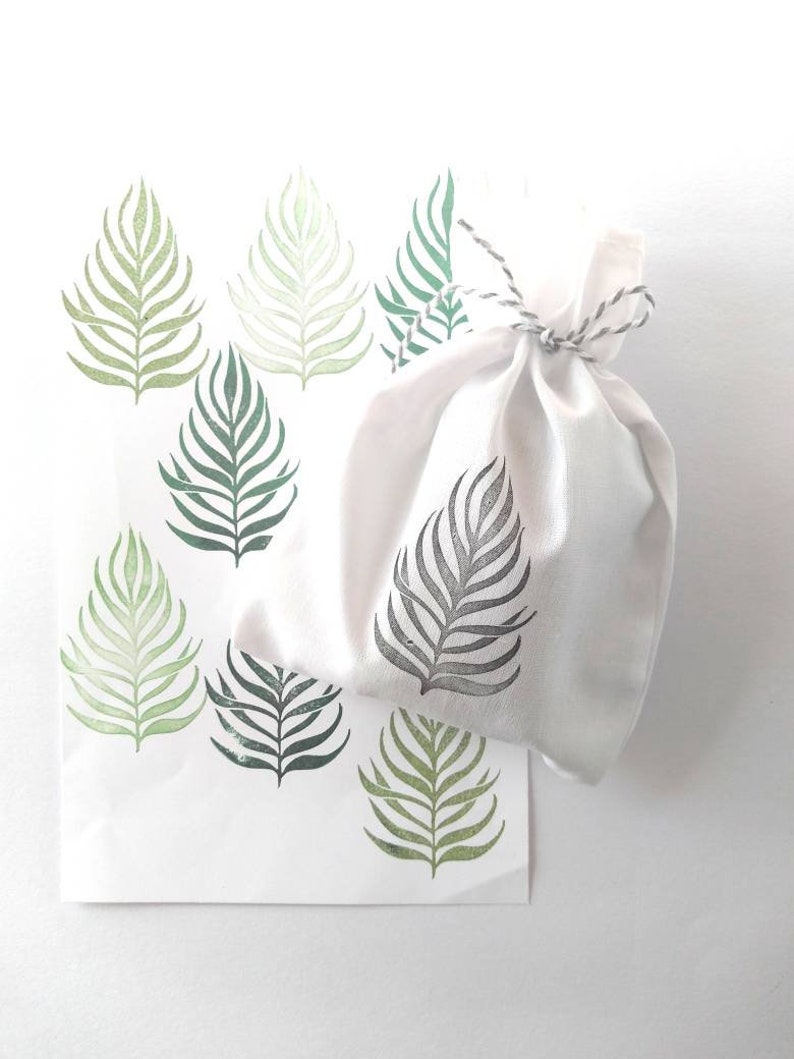 Tropical leaf rubber stamp, palm leaf print, plant lover gift, plant decor image 10