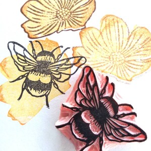 Bumble Bee rubber stamps, insect stamp, nature lover gift image 8