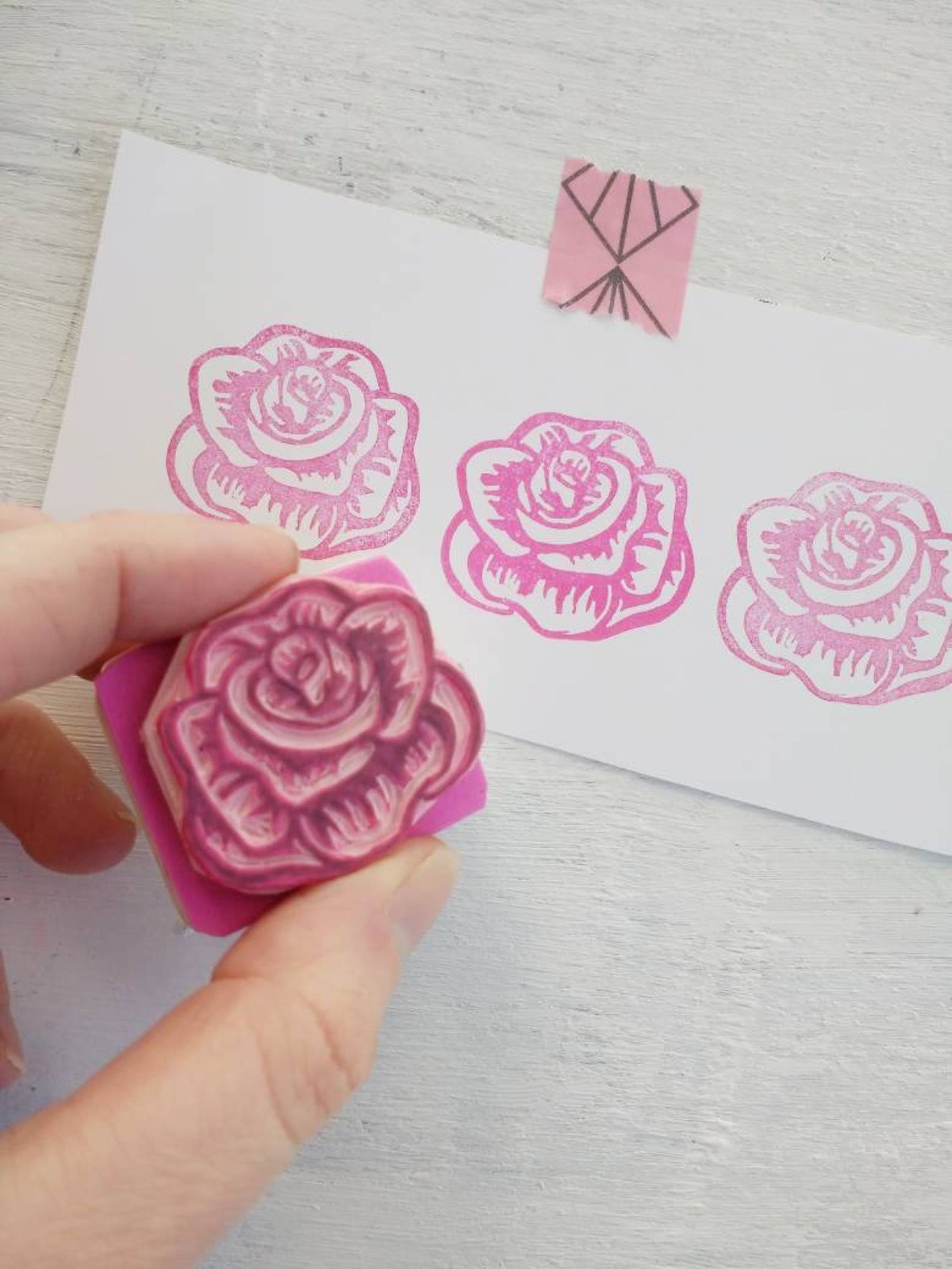 Rose Flower Stamp Petal Stamp Floral rubber Stamp Flower Etsy