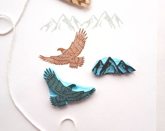 Eagle rubber stamp, Bird rubber stamp