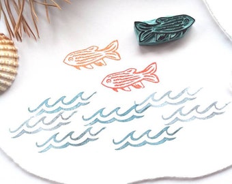 Fish rubber stamp for sea life decor.