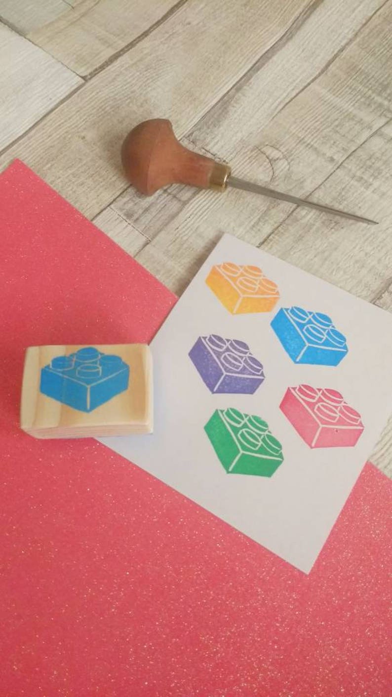 Building Block Stamp Block Stamp Mini Block Stamp Etsy