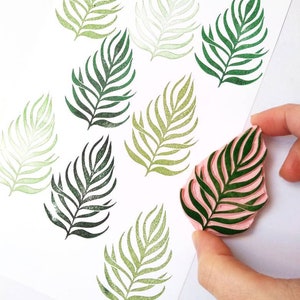 Tropical leaf rubber stamp, palm leaf print, plant lover gift, plant decor image 8