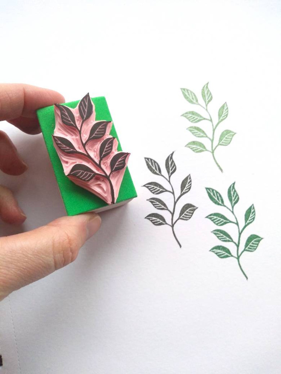 Leaf Rubber Stamp Botanical Decor Etsy UK