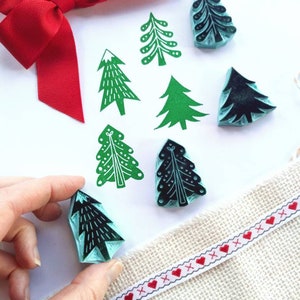 Christmas tree rubber stamps. image 7