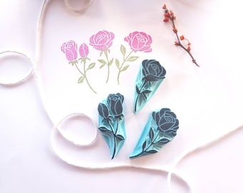 Rose flower rubber stamps