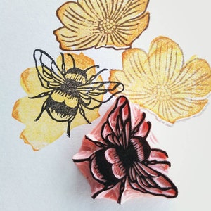 Bumble Bee rubber stamps, insect stamp, nature lover gift image 5