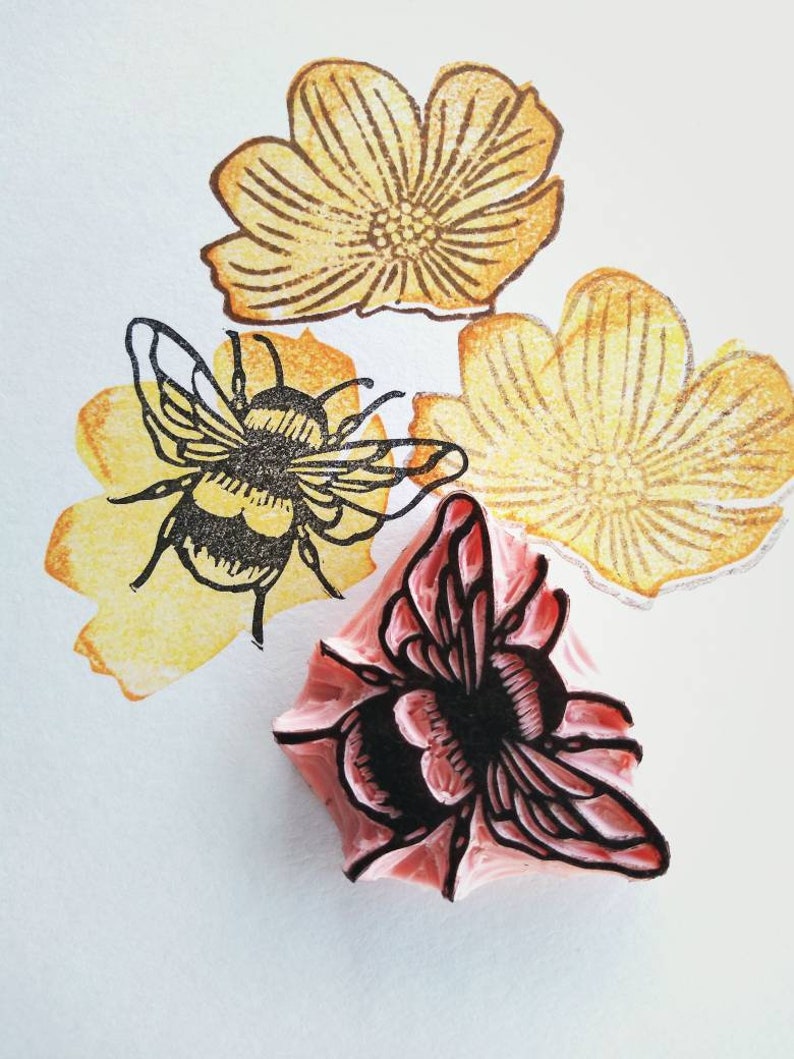 Bumble Bee rubber stamps, insect stamp, nature lover gift image 5