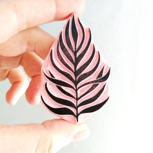 Tropical leaf rubber stamp, palm leaf print, plant lover gift, plant decor image 5