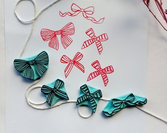 Bow rubber stamps