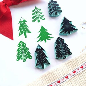 Christmas tree rubber stamps. image 8