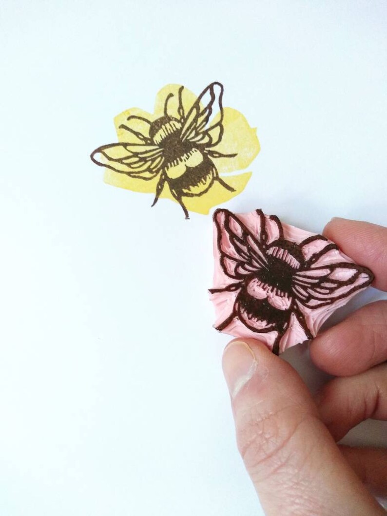 Bumble Bee rubber stamps, insect stamp, nature lover gift image 6