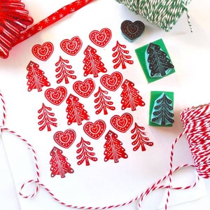Christmas tree rubber stamps. image 5
