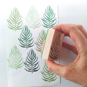 Tropical leaf rubber stamp, palm leaf print, plant lover gift, plant decor image 4