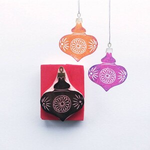 Christmas Decoration Stamp Christmas Bauble Xmas Ornament Stamp Christmas craft Holiday stamp Christmas rubber stamp. image 6