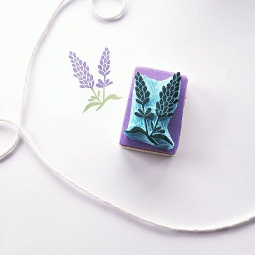 Lavender Rubber Stamp. Floral Rubber Stamp Gift. Etsy
