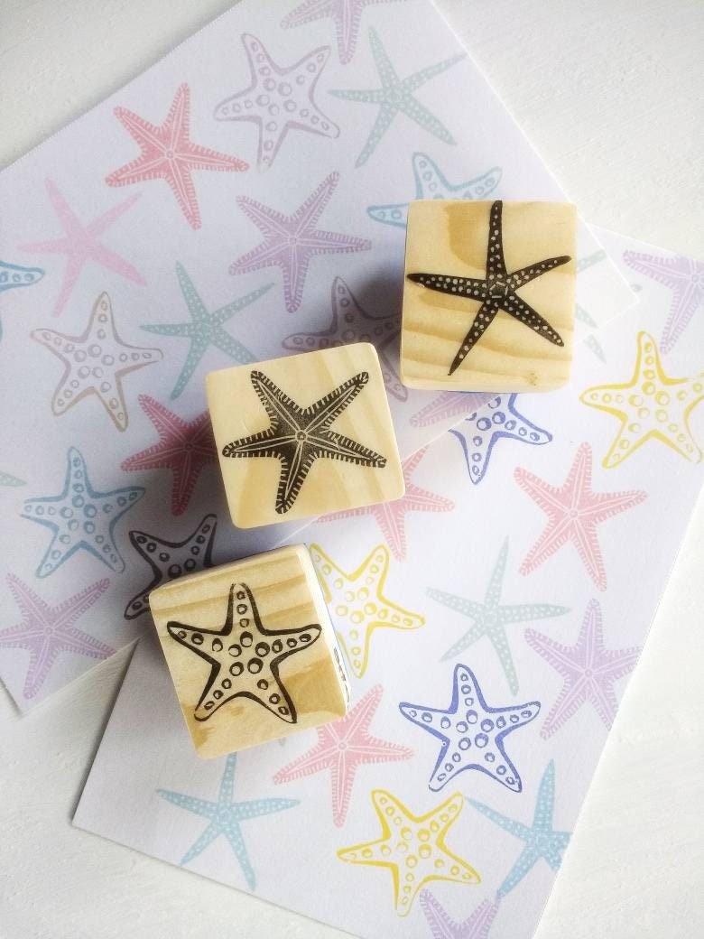 Starfish rubber stamp sea star stamp beach weddingbeach Etsy