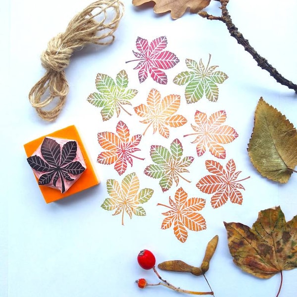 Autumn leaf stamp, fall wedding decor, fall decor, autumn crafts