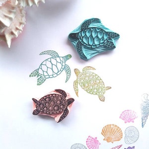 Turtle rubber stamps.