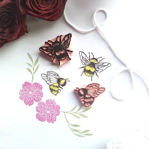 P35 Bee Rubber Stamp WM 1x1.25