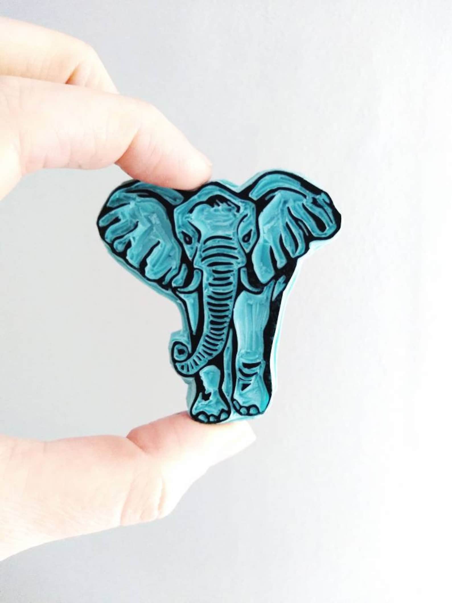 Elephant Rubber Stamp Animal Lover Gift and Nature Decor Etsy