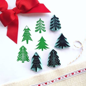 Christmas tree rubber stamps. image 1