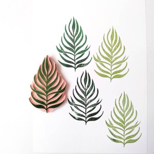 Tropical leaf rubber stamp, palm leaf print, plant lover gift, plant decor image 9