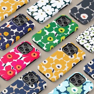 Coque de portable à fleurs pour tous les modèles d'iPhone, 15 14 13 12 11 XR X SE 7 8 Max Pro Mini Full Wrap Cover