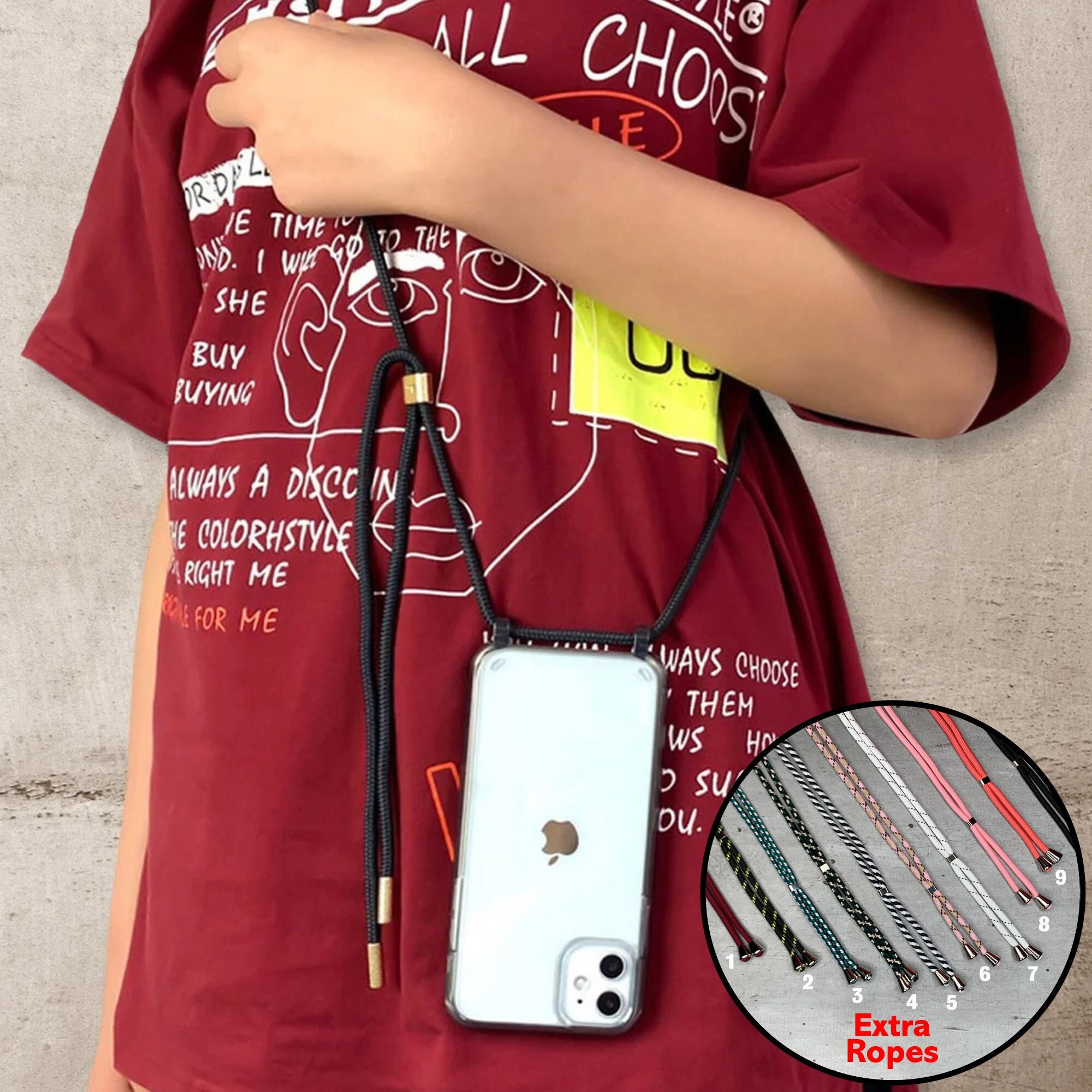 Phone Case Crossbody Necklace Cover for Apple iPhone