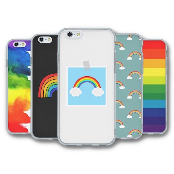 gordijn restjes Luidruchtig Siliconen hoesje voor iPhone 6 6S Rainbow Collection 1 - Etsy Nederland