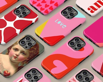 Valentines Love Phone Case for all iPhone Models, 15 14 13 12 11 XR X SE 7 8 Max Pro Mini Full Wrap Cover