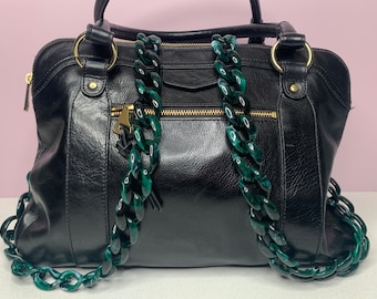 Cadena para bolso de acrílico verde: collar con correa para teléfono