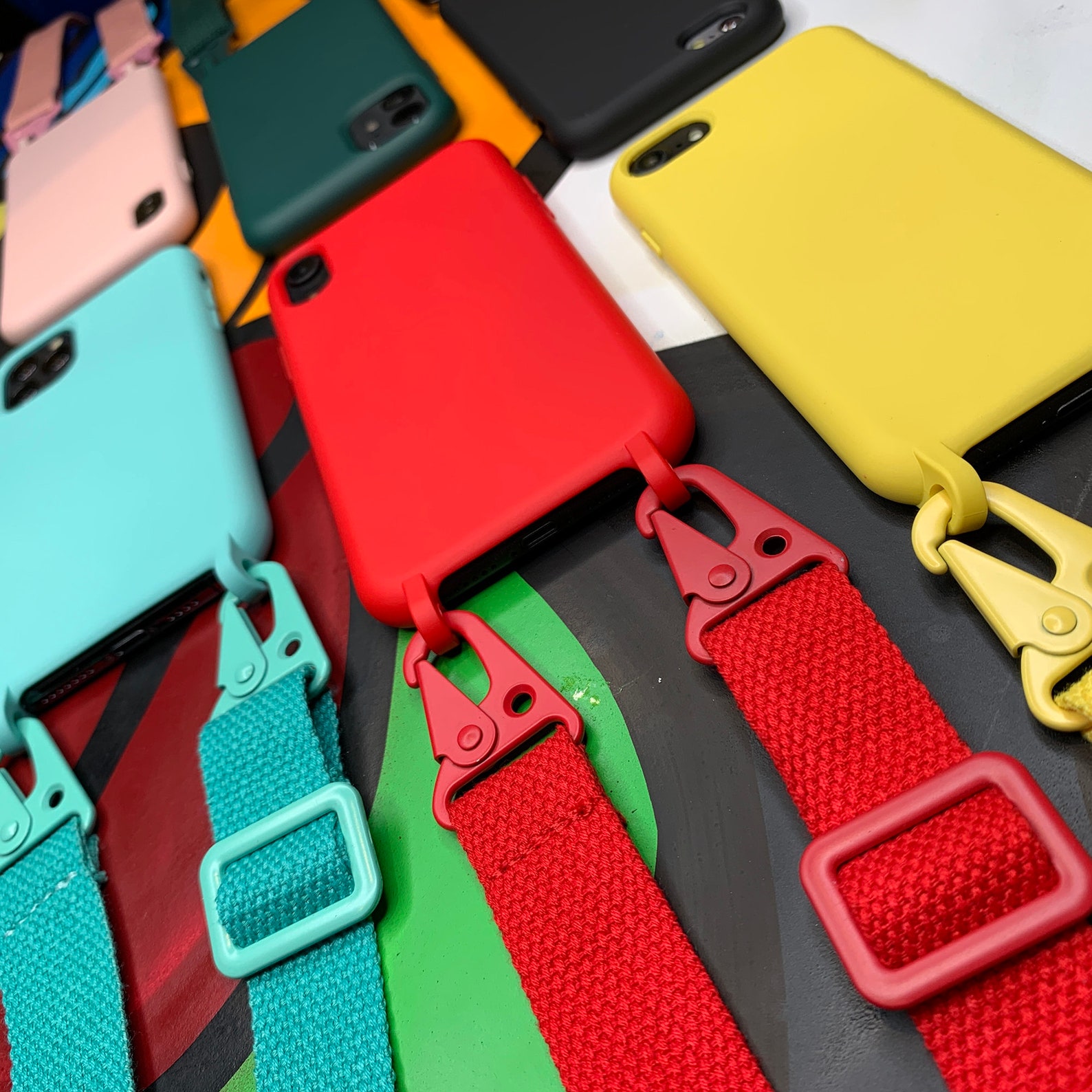 Cross Body Case for Iphone Cover With Canvas Strap Red Etsy UK