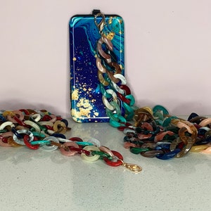 Chaîne de téléphone, lanière de téléphone, sangle de téléphone, collier de téléphone, lanière de boîtier de téléphone, sangle de téléphone crossbody, chaîne de téléphone portable crossbody, arc-en-ciel
