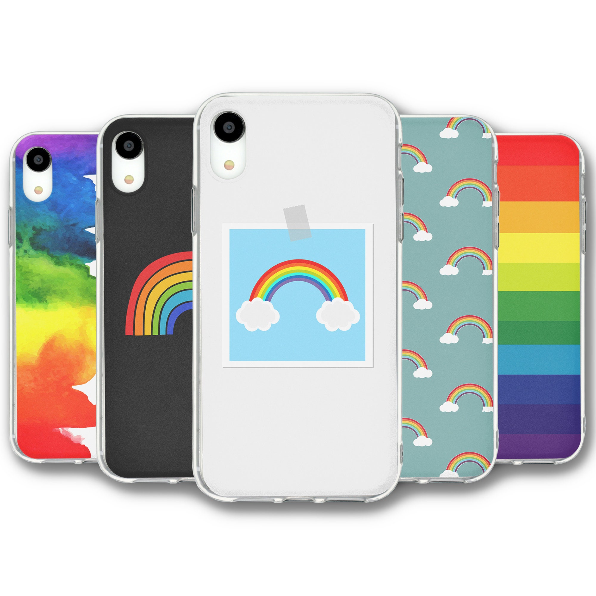 For iPhone XR Silicone Case Cover Rainbow Collection 1 Etsy