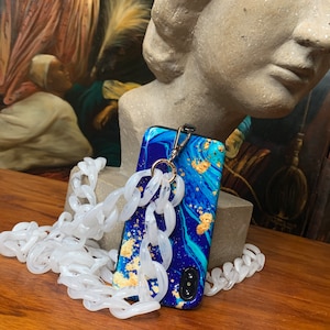Phone Chain, Phone Lanyard, Phone Strap, Phone Necklace, Phone Case Lanyard, Crossbody Phone Strap, Crossbody Mobile Phone Chain, White