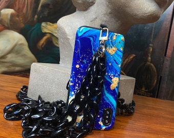 Handykette, Schlüsselband, Telefonband, Handykette, Handytasche Schlüsselband, Crossbody-Handyband, Crossbody-Handykette, schwarz