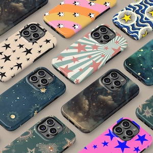 Capa protetora completa Stars para todos os modelos de iPhone, 15, 14, 13, 12, 11, XR, X SE, 7, 8 Max, Pro Mini
