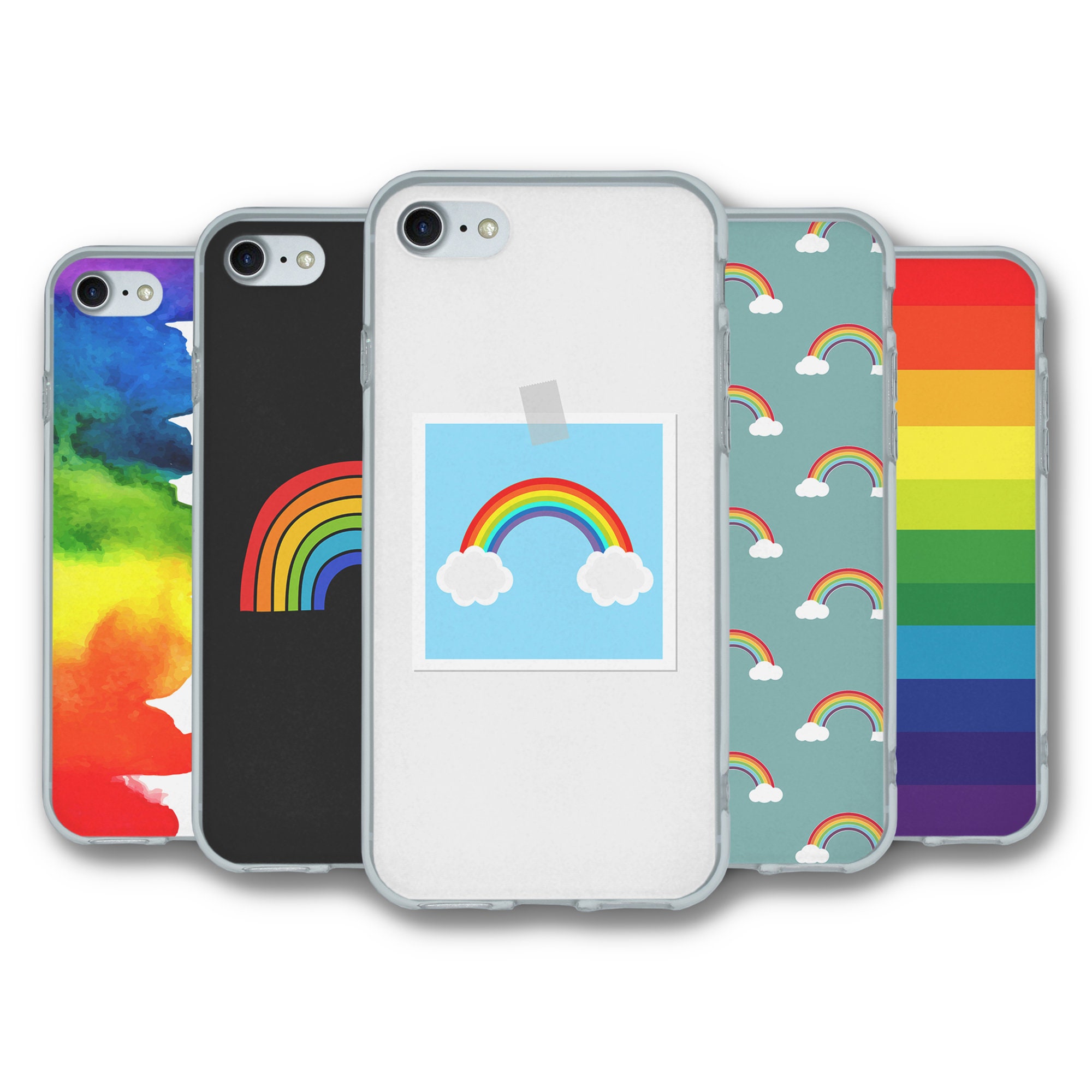 Hangen veld patroon Phone Case for Iphone 7 / 8 / SE 2020 Silicone Rainbow - Etsy