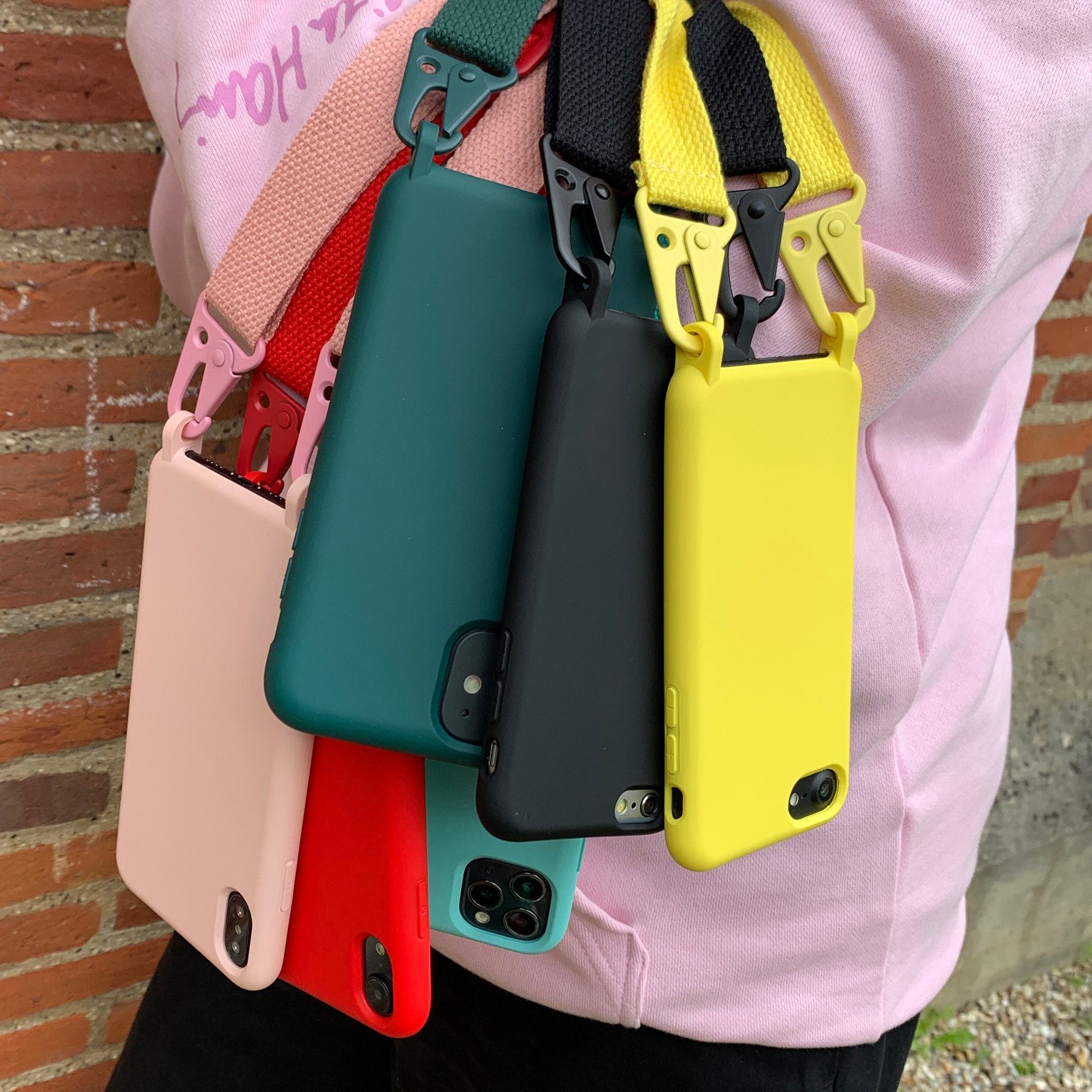 Cross Body Case for Iphone Cover With Canvas Strap Red Etsy UK