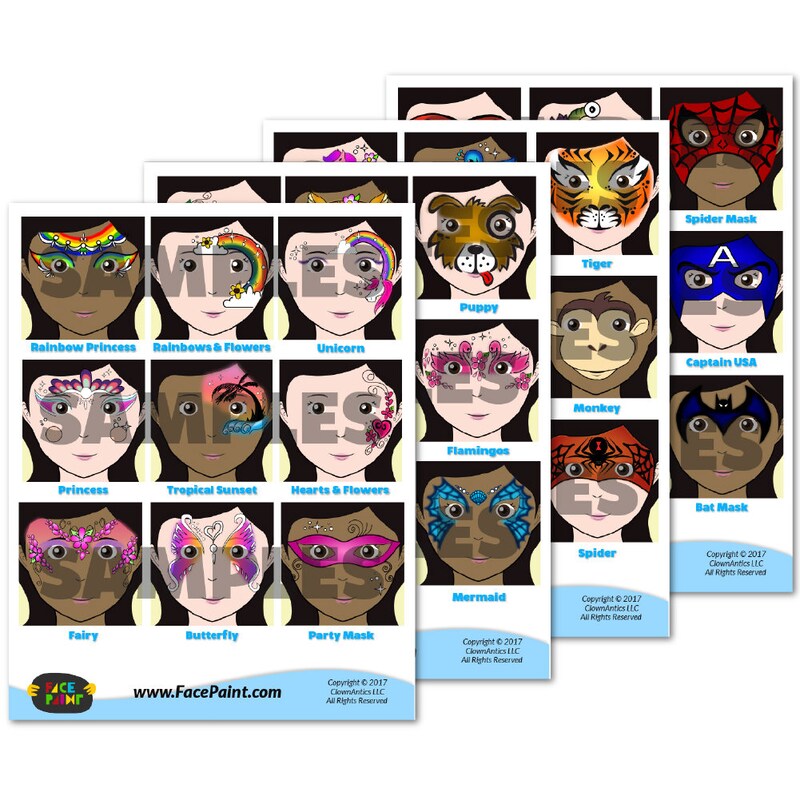 Face Painting Menu - Etsy