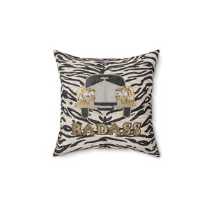 Badass Black Tiger 80s Style Pillow