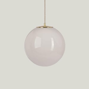 Large Ball Pendant Light, Hanging Lamp with Brass Top